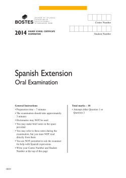 Spanish Extension Oral Examination