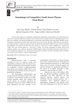 Somatotype of Competitive Youth Soccer