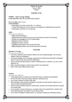 TOPIC: Once Living Things.