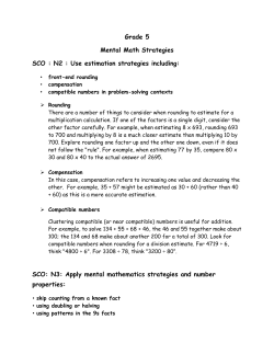 Grade 5 Mental Math Strategies SCO : N2 : Use estimation