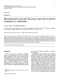 Mycobacterial cell wall: Structure and role in natural resistance to