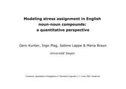 Modeling stress assignment in English noun