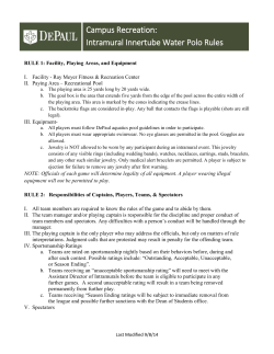 Innertube Water Polo - DePaul University Resources