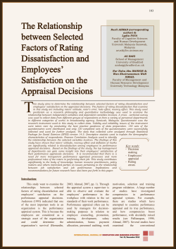 Dissatisfaction Over The Rating of Performance Appraisal