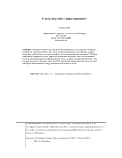 P`ur&eacute;pecha fortis v. lenis consonants