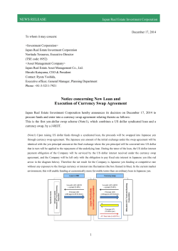 Notice concerning New Loan and Execution of Currency Swap