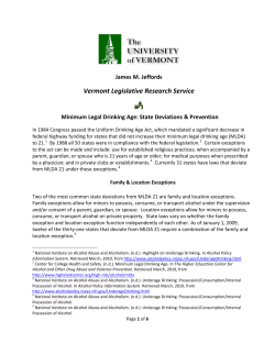 The Drinking Age - University of Vermont