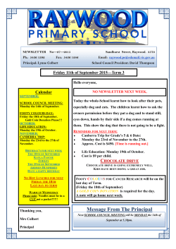 11th of September 2015 - Raywood Primary School