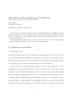 Contextualist and anti-contextualist themes in Wittgenstein Draft
