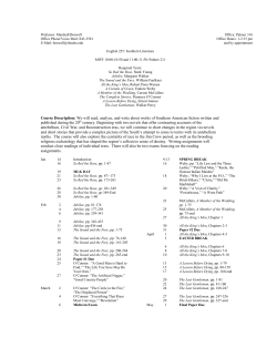 Course Description: We will read, analyze, and write about