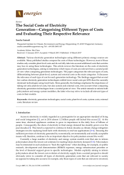 The Social Costs of Electricity Generation&mdash;Categorising Different