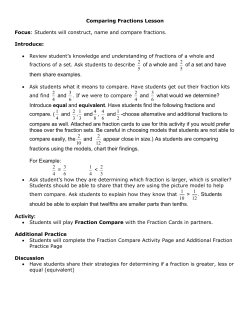 Naming and Comparing Fractions Lesson