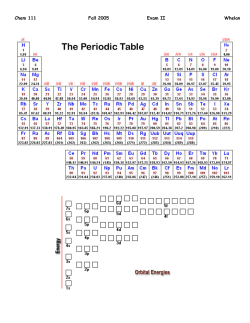 Chem 111 Fall 2005 Exam II Whelan