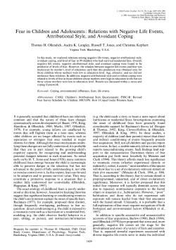 Fear in Children and Adolescents: Relations with Negative Life