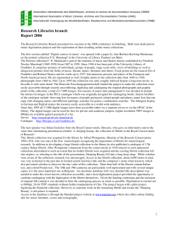 Research Libraries branch Report 2006