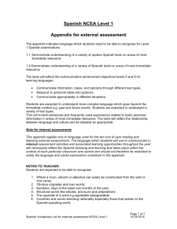 Spanish NCEA Level 1 Vocabulary List 2011