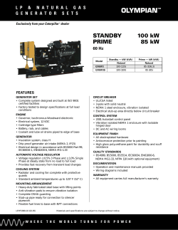 STANDBY 100 kW PRIME 85 kW