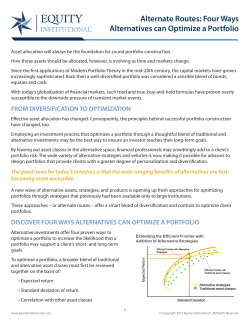 Alternate Routes: Four Ways Alternatives can