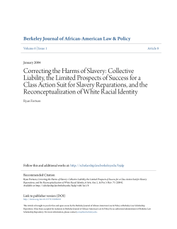 Correcting the Harms of Slavery