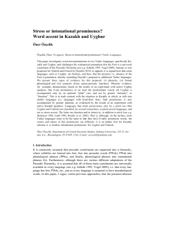 Stress or intonational prominence? Word accent in Kazakh and