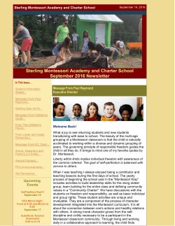 Sterling Montessori Academy and Charter School September 2016