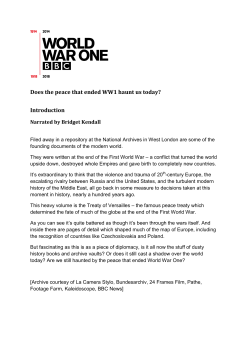 Does the peace that ended WW1 haunt us today? Introduction