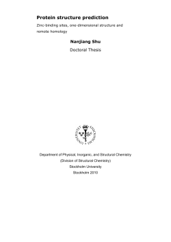 Protein structure prediction