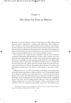 The Hunt for Furs in Siberia - University of California Press