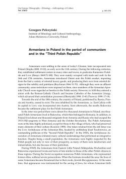 Armenians in Poland in the period of communism and in the &ldquo;Third