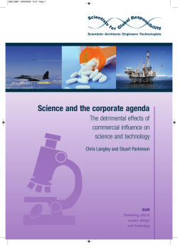 Science and the corporate agenda