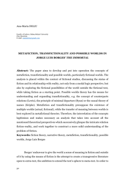 Ana-Maria DELIU METAFICTION, TRANSFICTIONALITY AND
