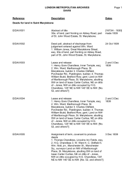 LONDON METROPOLITAN ARCHIVES DAVIS E/DAV Page 1