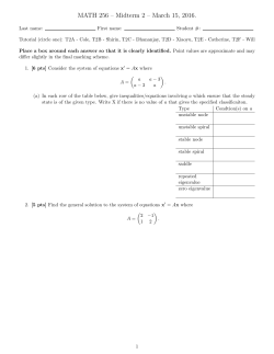MATH 256 &ndash; Midterm 2 &ndash; March 15, 2016.