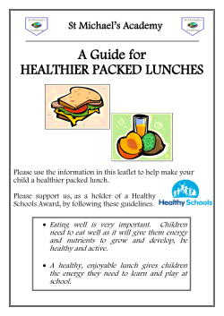 A Guide for HEALTHIER PACKED LUNCHES