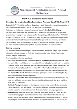 NRNA-CH WomenForum Report IWD2017
