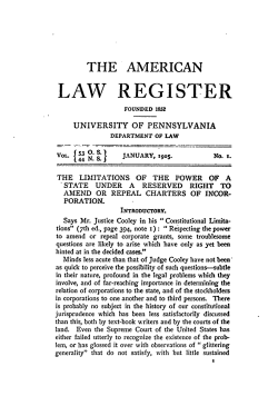 The Limitations of the Power of a State under a Reserved Right to