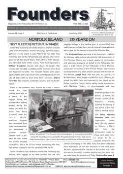 norfolk island 225 years on - Fellowship Of First Fleeters