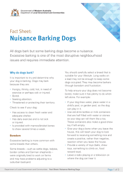 Fact Sheet: Nuisance Barking Dogs