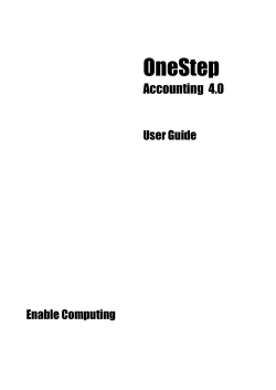 OneStep Accounting User Guide