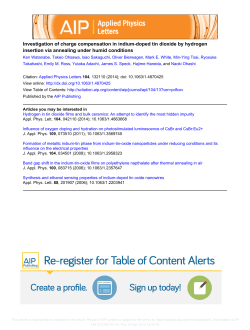 Investigation of charge compensation in indium