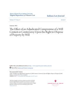 The Effect of an Adjudicated Compromise of a Will Contest or