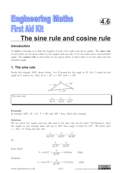 4.6 The sine rule and cosine rule
