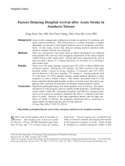 Factors Delaying Hospital Arrival after Acute Stroke in Southern