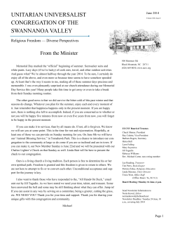 Jun - UUSV-Unitarian Universalist of the Swannanoa Valley