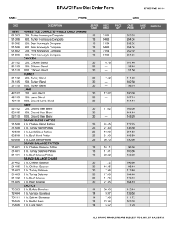 BRAVO RAW DIET ORDER FORM