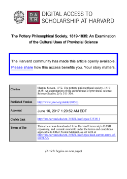 The Pottery Philosophical Society, 1819