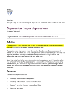 Depression (major depression)