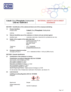 Cobalt (Ous) Phosphate Octahydrate CAS No 10294-50
