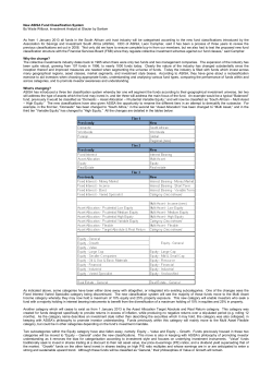 New ASISA Fund Classification System By Wade Witbooi