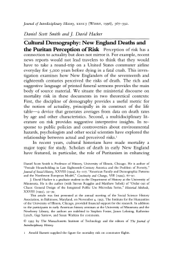 Cultural Demography: New England Deaths and